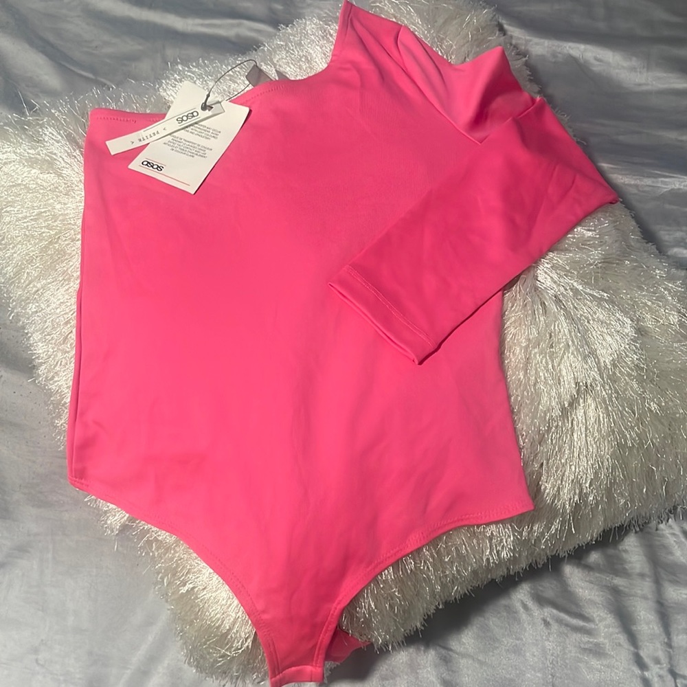 ASOS one shoulder long sleeve body suit.
